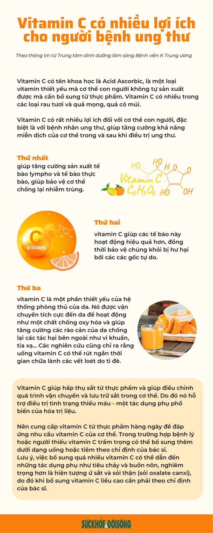 Những lợi ích của vitamin C với sức khỏe của người bệnh ung thư - Ảnh 1.