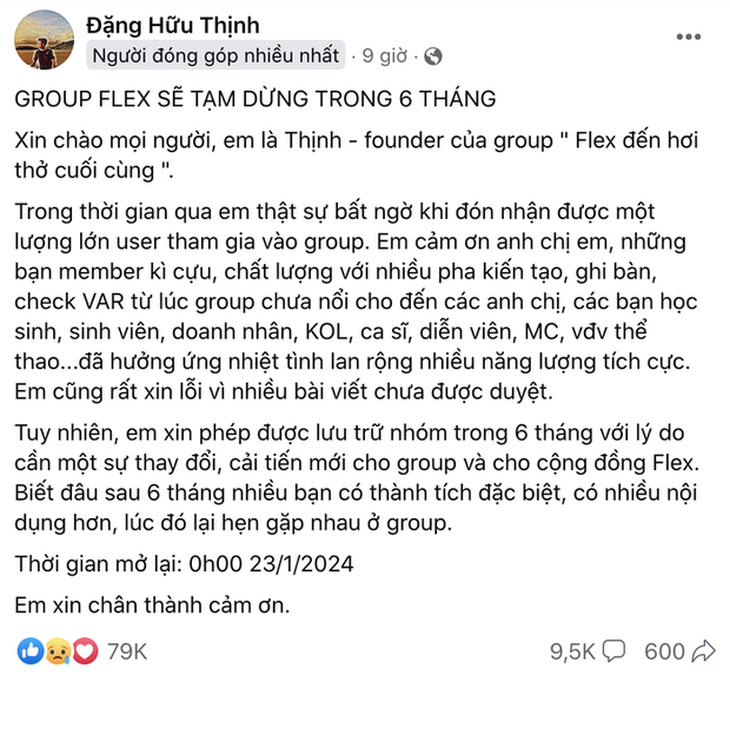 Đang cực 'hot' với 1,4 triệu thành viên, tại sao nhóm 'Flex đến hơi thở cuối cùng' tạm dừng hoạt động? - Ảnh 2.