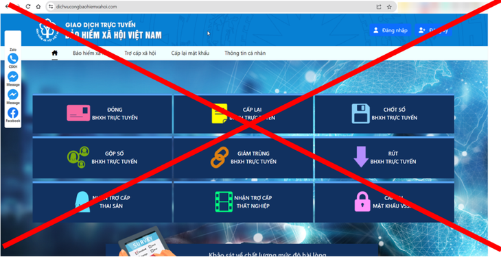 Cảnh báo trang web giả mạo Cổng dịch vụ công ngành BHXH Việt Nam - Ảnh 1.