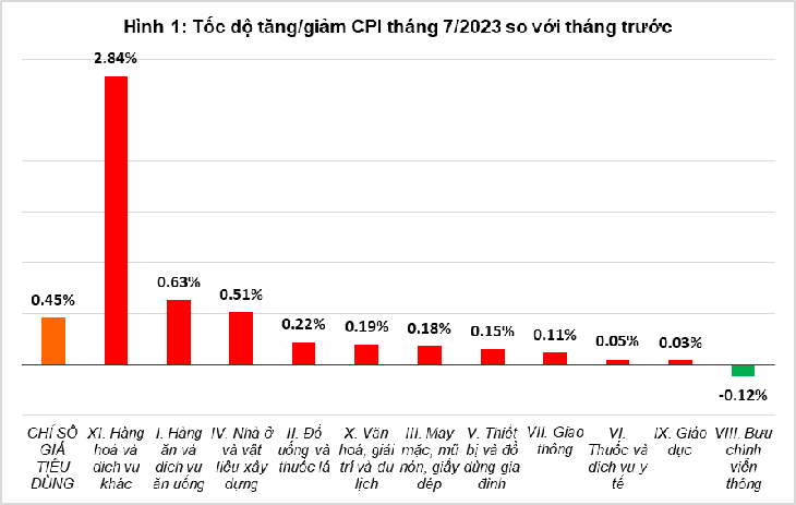 Giá thực phẩm, giá điện tăng khiến CPI tháng 7 tăng 0,45% - Ảnh 1.
