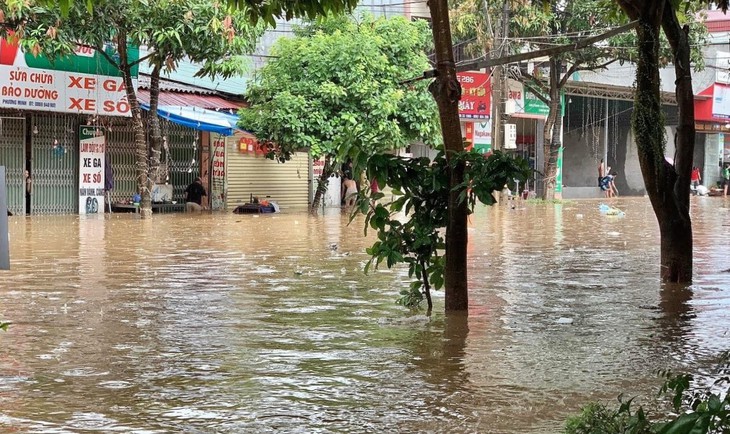 Mưa lớn, ngập sâu, người dân có thể bơi "từ nhà ra ngõ" - Ảnh 2. Mưa lớn, ngập sâu, người dân có thể bơi "từ nhà ra ngõ" - Ảnh 2.