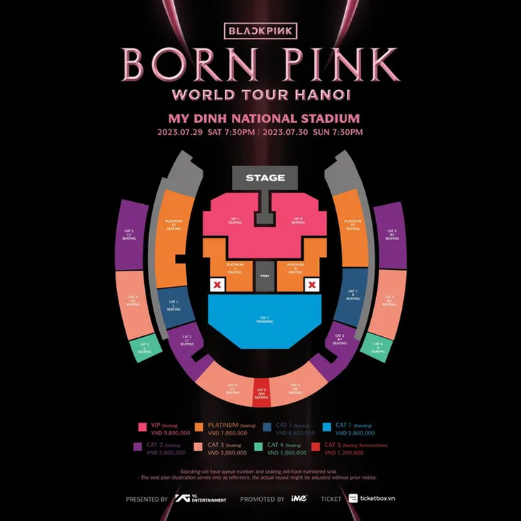 Chính thức công bố sơ đồ sân khấu và giá vé concert Blackpink tại Hà Nội - Ảnh 2. Chính thức công bố sơ đồ sân khấu và giá vé concert Blackpink tại Hà Nội - Ảnh 2.