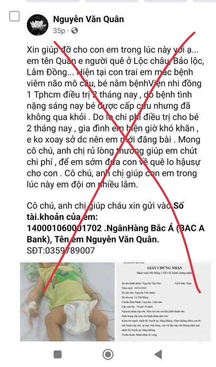 Bệnh viện Nhi đồng 1 TPHCM lại bị giả mạo giấy kêu gọi từ thiện - Ảnh 1. Bệnh viện Nhi đồng 1 TPHCM lại bị giả mạo giấy kêu gọi từ thiện - Ảnh 1.