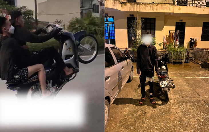Xử lý 2 thanh niên tháo biển số, biểu diễn bốc đầu xe máy trên Quốc lộ - Ảnh 1. Xử lý 2 thanh niên tháo biển số, biểu diễn bốc đầu xe máy trên Quốc lộ - Ảnh 1.