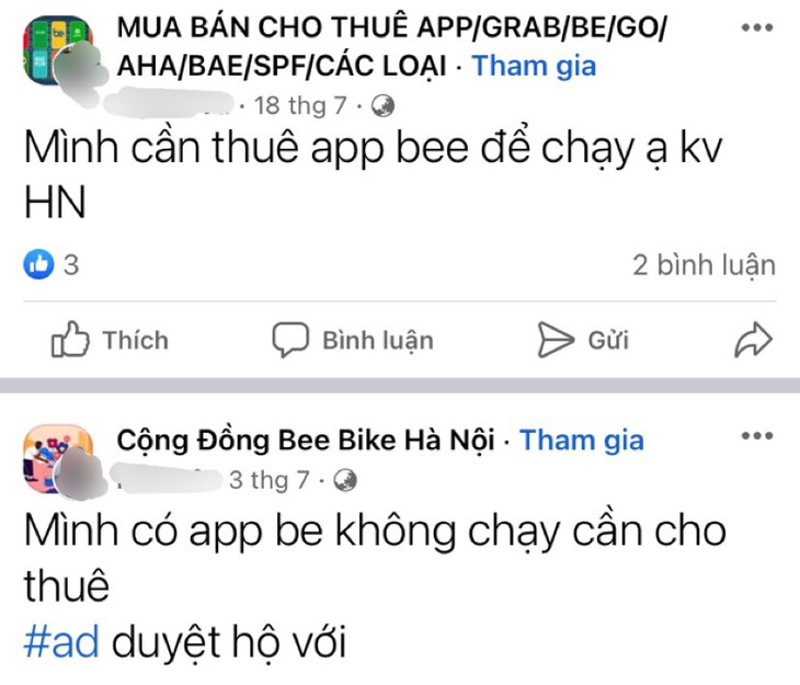 Nhiều nguy cơ tiềm ẩn khi cho thuê, mua bán tài khoản xe ôm công nghệ - Ảnh 2.