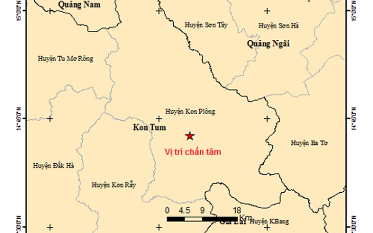 Tháng 8 trung bình mỗi ngày xảy ra 1 trận động đất ở Kon Tum