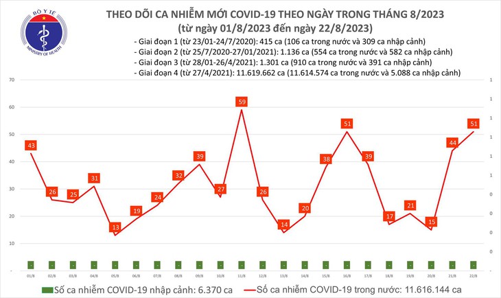 Ngày 22/8: Ca COVID-19 mới tăng lên 51 - Ảnh 1.