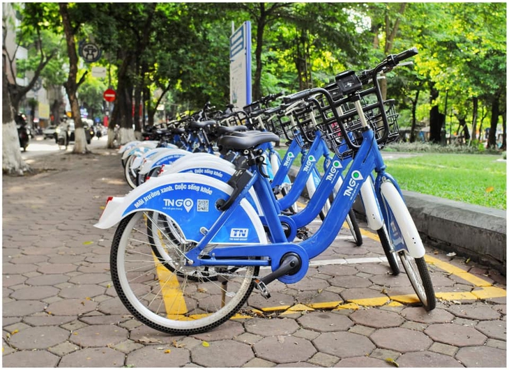 Chính thức đưa vào sử dụng dịch vụ xe đạp công cộng tại Hà Nội - Ảnh 1. Chính thức đưa vào sử dụng dịch vụ xe đạp công cộng tại Hà Nội - Ảnh 1.