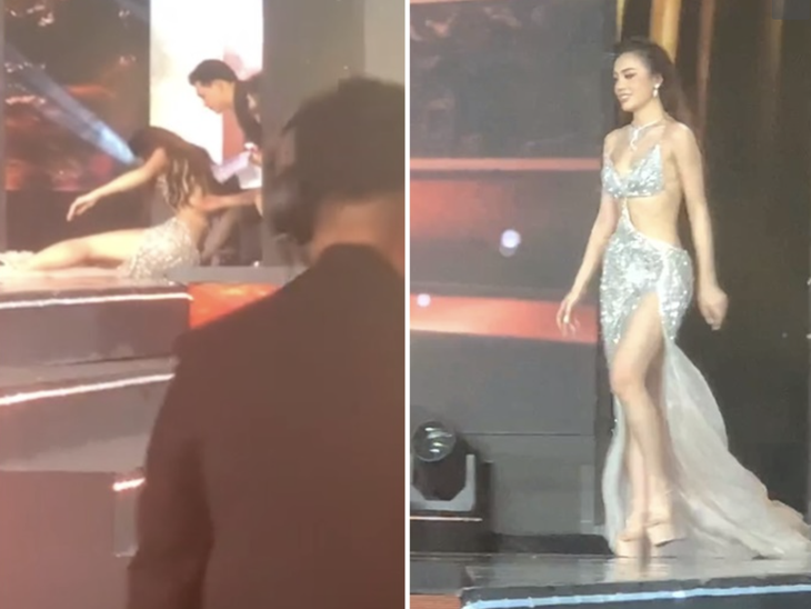 'Sạn' hài hước chung kết Miss Grand Vietnam 2023: người vấp ngã, người vào Top vì nghe nhầm tên - Ảnh 3. 'Sạn' hài hước chung kết Miss Grand Vietnam 2023: người vấp ngã, người vào Top vì nghe nhầm tên - Ảnh 3.