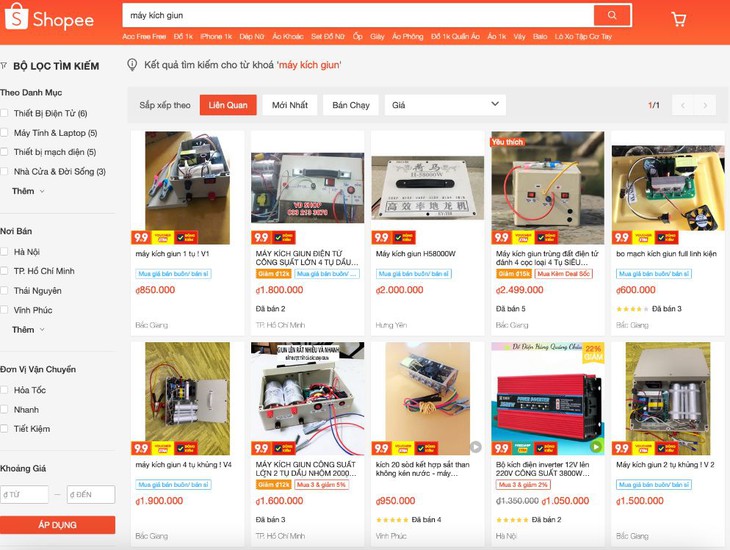 Kiến nghị loại bỏ sản phẩm máy kích giun trên các hệ thống bán hàng online - Ảnh 2.