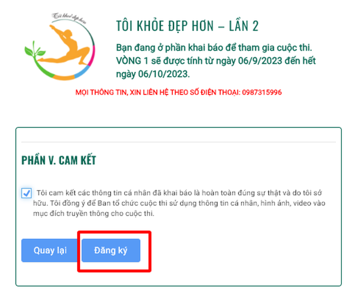 Hướng dẫn chi tiết cách đăng ký tham dự Cuộc thi "TÔI KHỎE ĐẸP HƠN" lần 2 - Ảnh 12. Hướng dẫn chi tiết cách đăng ký tham dự Cuộc thi "TÔI KHỎE ĐẸP HƠN" lần 2 - Ảnh 12.