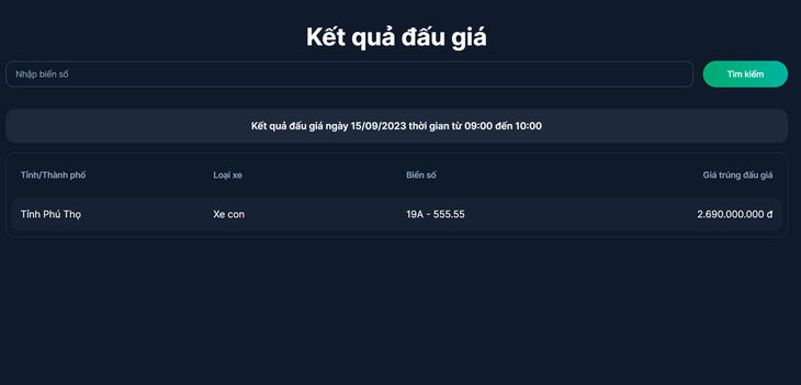 Đã có kết quả đấu giá biển số xe đầu tiên - Ảnh 2.