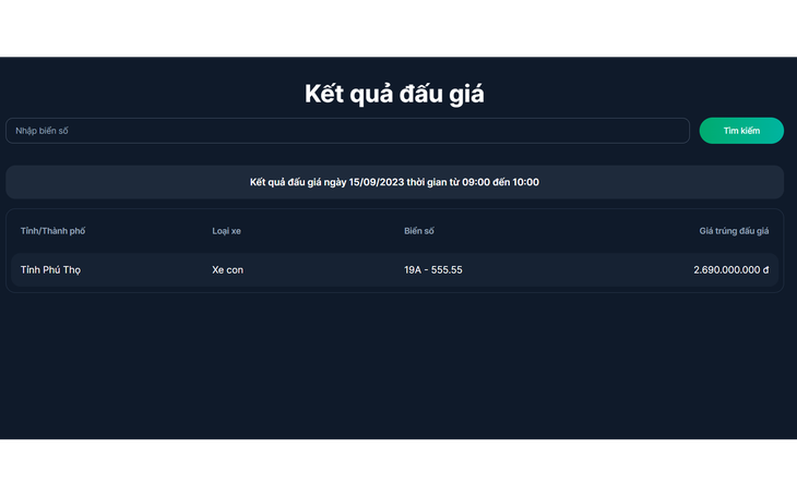 Đã có kết quả đấu giá biển số xe ‘siêu đẹp’ đầu tiên