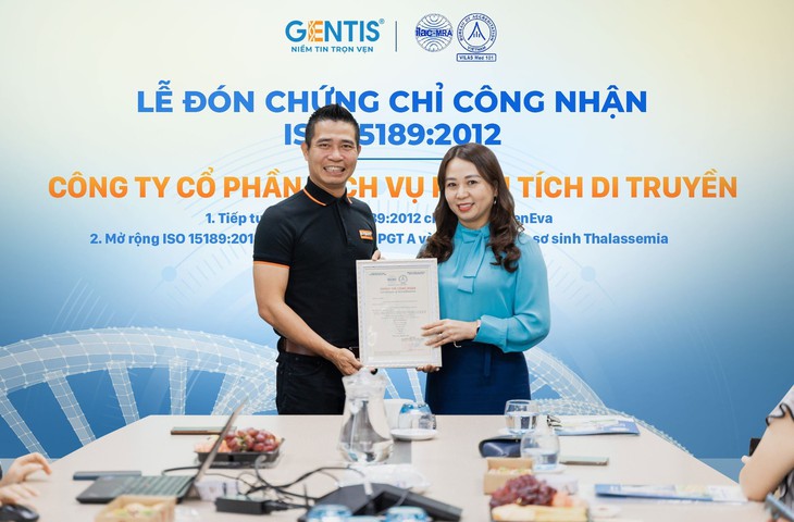 GENTIS đón nhận Chứng chỉ ISO 15189:2012 cho dịch vụ GenEva, NIPT MGI, PGT A và SLSS Thalassemia - Ảnh 2. GENTIS đón nhận Chứng chỉ ISO 15189:2012 cho dịch vụ GenEva, NIPT MGI, PGT A và SLSS Thalassemia - Ảnh 2.