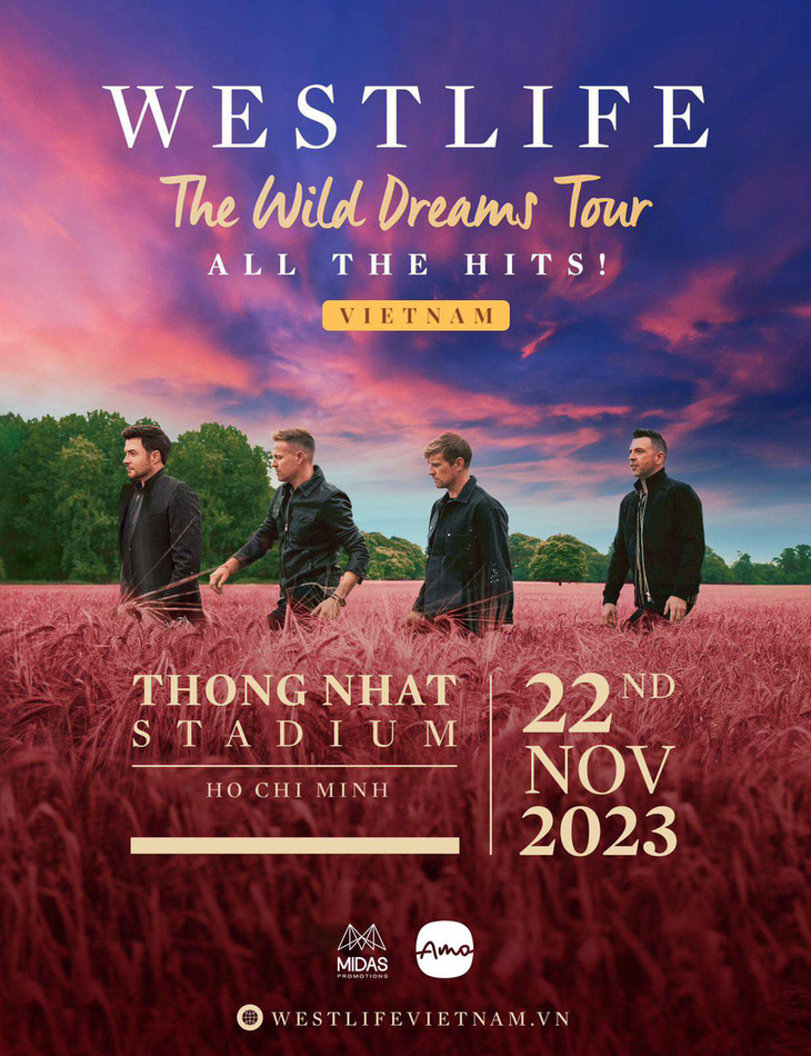 Nhóm nhạc Westlife phấn khích khi trở lại Việt Nam sau 12 năm - Ảnh 1. Nhóm nhạc Westlife phấn khích khi trở lại Việt Nam sau 12 năm - Ảnh 1.