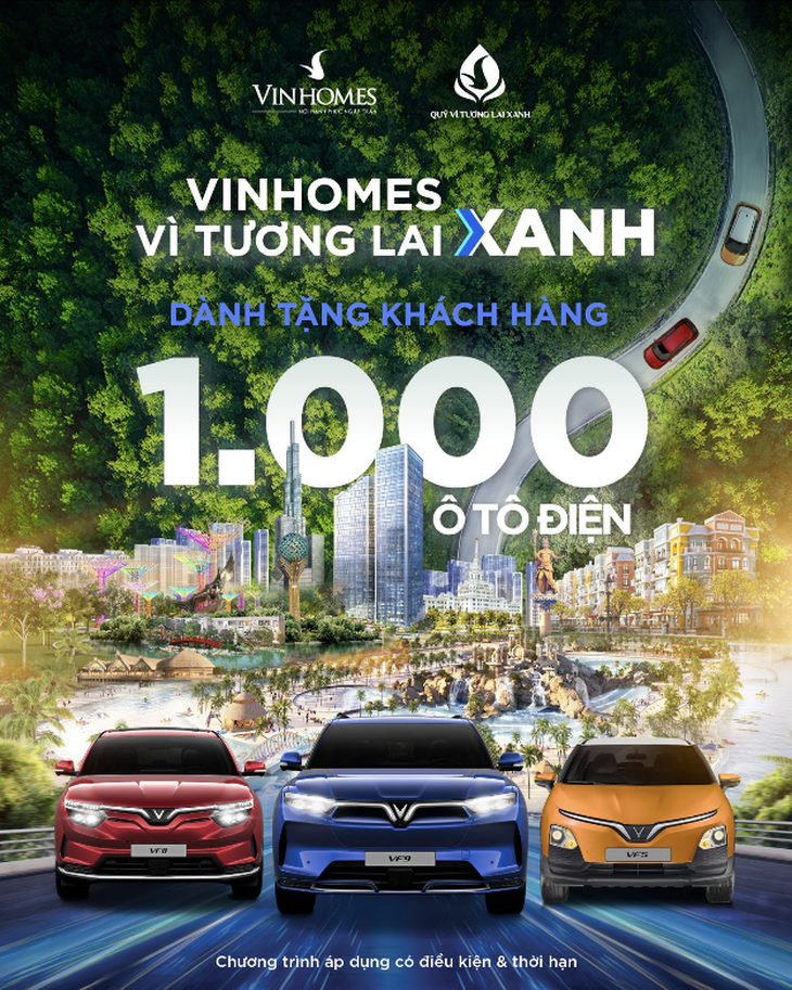 Vinhomes tặng 1000 ô tô điện Vinfast cho khách hàng - Ảnh 1. Vinhomes tặng 1000 ô tô điện Vinfast cho khách hàng - Ảnh 1.