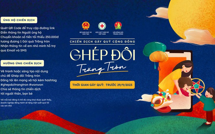 Chiến dịch "Ghép đôi trăng tròn" gây quỹ cho trẻ em nghèo dịp trung thu 2023