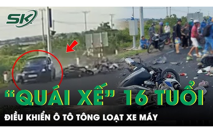 Danh tính “quái xế” 16 tuổi không bằng lái, điều khiển ô tô tông loạt xe máy chờ đèn đỏ
