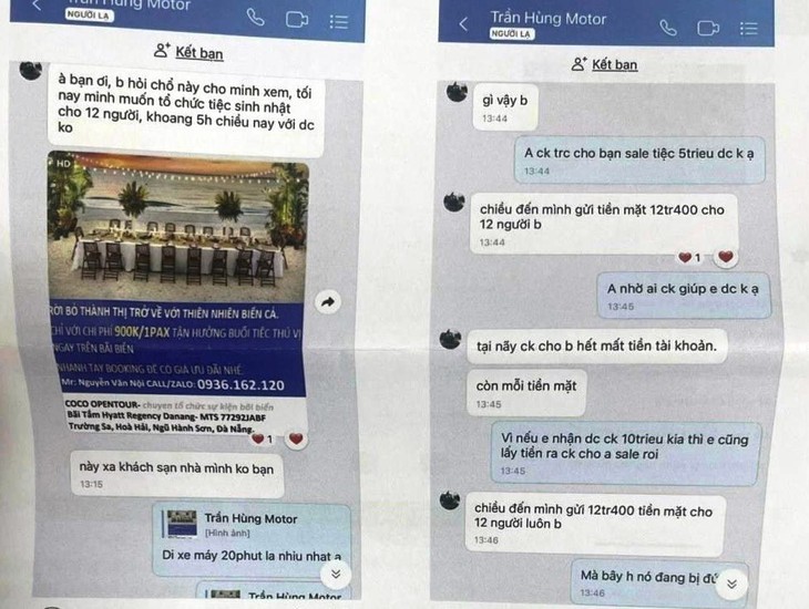 Hai khách sạn ở Đà Nẵng bị lừa bằng thủ đoạn "nhờ đặt tiệc" - Ảnh 1.