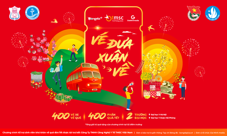 Trao tặng 400 vé xe và quà Tết cho sinh viên Y dược có hoàn cảnh khó khăn- Ảnh 1. Trao tặng 400 vé xe và quà Tết cho sinh viên Y dược có hoàn cảnh khó khăn- Ảnh 1.