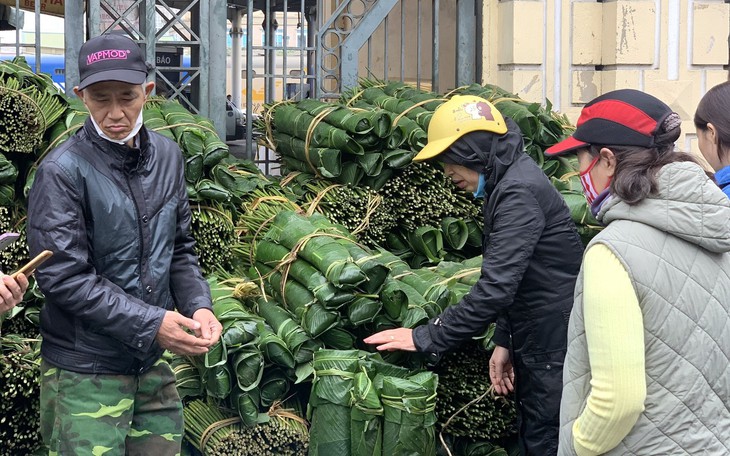 Chợ lá dong giữa lòng Hà Nội rộn ràng ngày giáp Tết