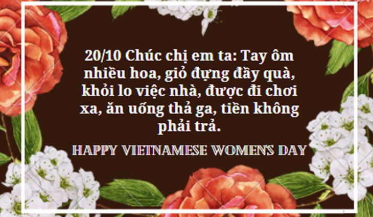 Những lời chúc ngày Phụ nữ Việt Nam 20/10 hay và ý nghĩa nhất 2025- Ảnh 8. Những lời chúc ngày Phụ nữ Việt Nam 20/10 hay và ý nghĩa nhất 2025- Ảnh 8.