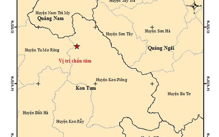 Kon Tum lại hứng 6 trận động đất giữa mưa dông