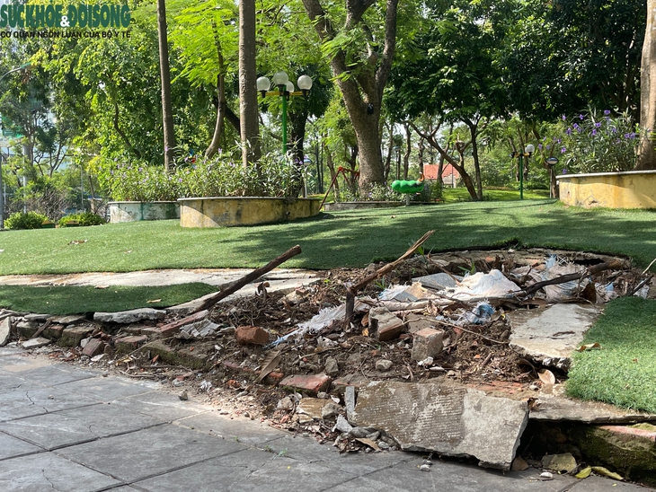 Cận cảnh Công viên Nghĩa Đô, Hà Nội xuống cấp, mất an toàn - Ảnh 3.