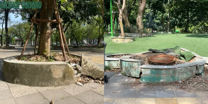 Cận cảnh Công viên Nghĩa Đô, Hà Nội xuống cấp, mất an toàn - Ảnh 6.