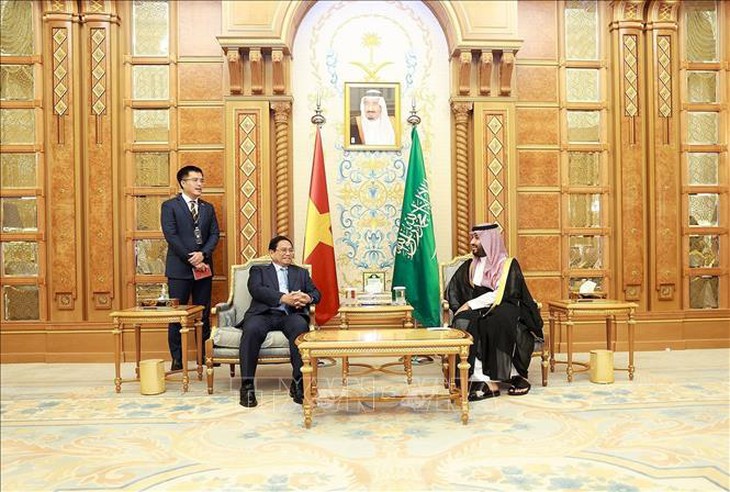 Thủ tướng Phạm Minh Chính gặp Hoàng Thái tử kiêm Thủ tướng Vương quốc Saudi Arabia- Ảnh 1.
