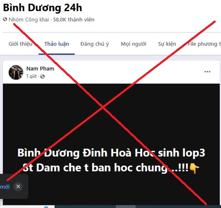 Xử phạt người lan truyền tin giả 'học sinh lớp 3 đâm chết bạn' ở Bình Dương- Ảnh 1. Xử phạt người lan truyền tin giả 'học sinh lớp 3 đâm chết bạn' ở Bình Dương- Ảnh 1.