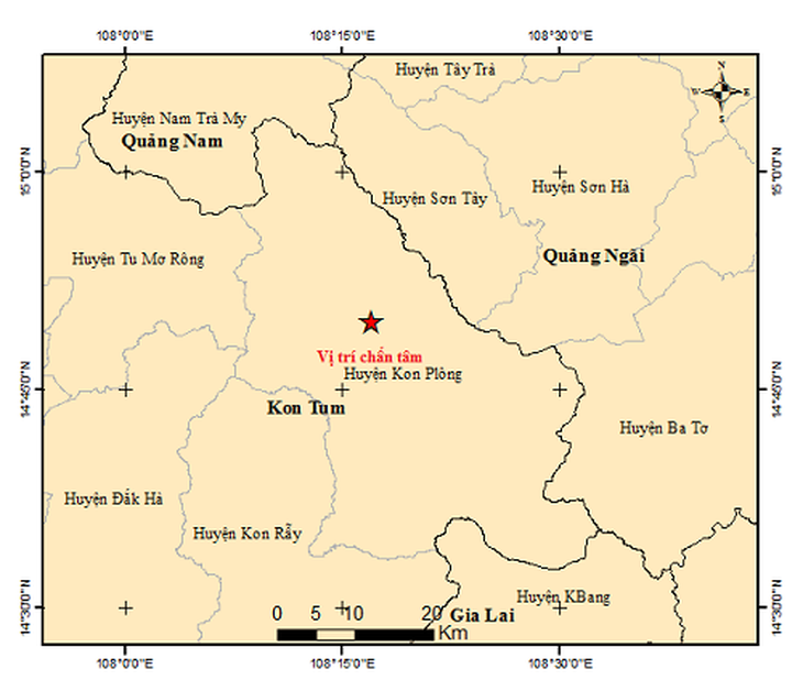 Kon Tum lại hứng 2 trận động đất trên 3 độ richter- Ảnh 2. Kon Tum lại hứng 2 trận động đất trên 3 độ richter- Ảnh 2.