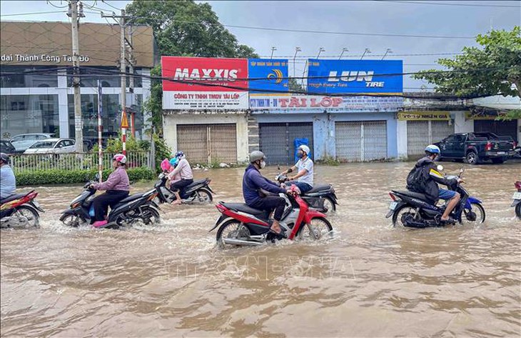 Triều cường vượt báo động III gây ngập nhiều tuyến phố ở Cần Thơ- Ảnh 3. Triều cường vượt báo động III gây ngập nhiều tuyến phố ở Cần Thơ- Ảnh 3.