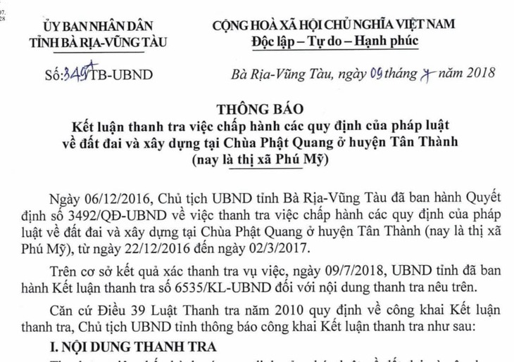 Hình ảnh ngôi chùa do ông Thích Chân Quang làm trụ trì đang bị thanh tra để cưỡng chế vì xây dựng trái phép- Ảnh 5.