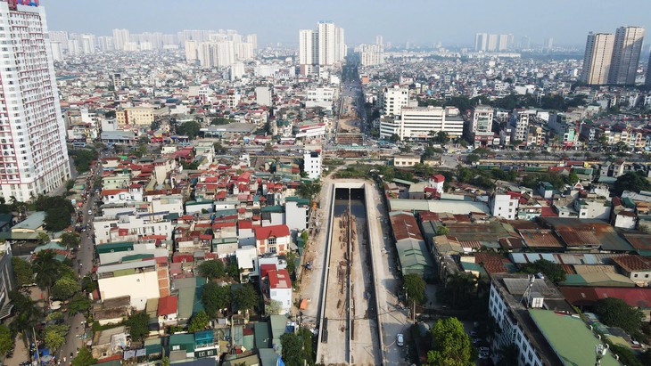 Sau 2/3 thời gian thi công, tiến độ hầm chui Kim Đồng - Giải Phóng mới đạt 50%- Ảnh 9. Sau 2/3 thời gian thi công, tiến độ hầm chui Kim Đồng - Giải Phóng mới đạt 50%- Ảnh 9.