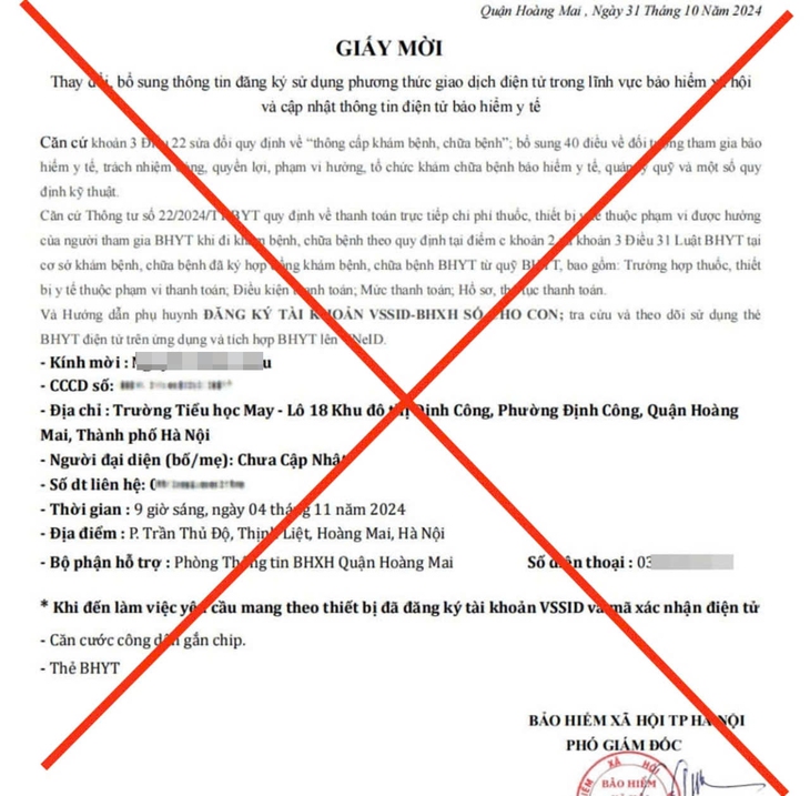 BHXH Hà Nội cảnh báo tình trạng giả mạo yêu cầu cung cấp thông tin BHYT trên ứng dụng VssID- Ảnh 1.