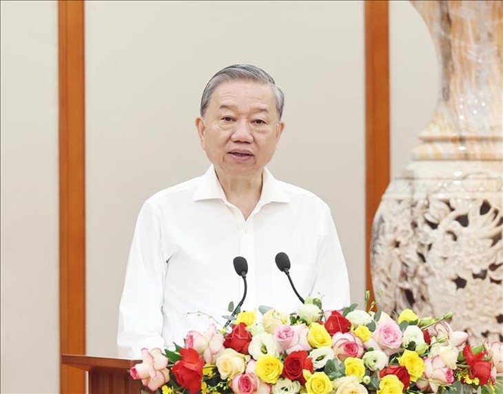 Tổng Bí thư Tô Lâm chủ trì buổi làm việc của Tiểu ban Văn kiện Đại hội XIV của Đảng- Ảnh 1.