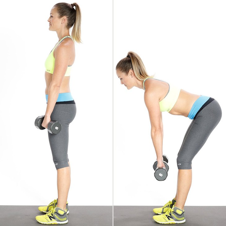 Dumbbell Deadlifts | Get Strong Arms, Lean Legs, and a Carved Core With  This Basic (but Effective!) Dumbbell Workout | POPSUGAR Fitness UK Photo 3