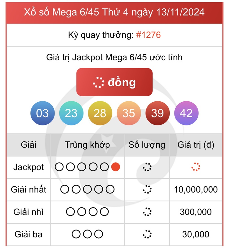 Vietlott 18/11 - Kết quả xổ số Vietlott hôm nay 18/11/2024 - Xổ số Mega 6/45 và Power 6/55 ngày 18/11- Ảnh 15. Vietlott 18/11 - Kết quả xổ số Vietlott hôm nay 18/11/2024 - Xổ số Mega 6/45 và Power 6/55 ngày 18/11- Ảnh 15.