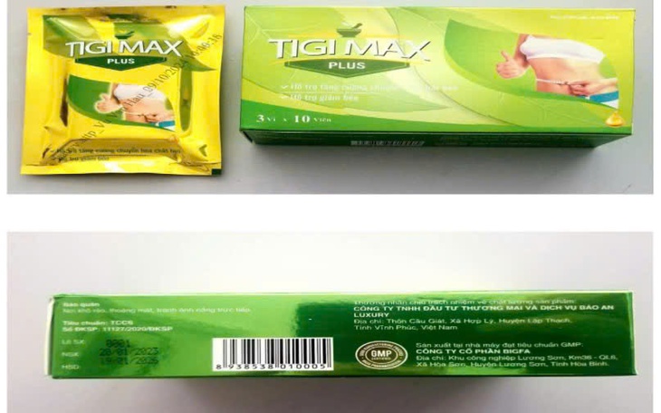 Bộ Y tế cảnh báo thực phẩm bảo vệ sức khỏe TIGI MAX PLUS chứa chất đã bị FDA cấm lưu hành