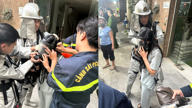 Cứu thành công 7 người trong đám cháy nhà cao tầng tại Ba Đình, Hà Nội- Ảnh 2. Cứu thành công 7 người trong đám cháy nhà cao tầng tại Ba Đình, Hà Nội- Ảnh 2.