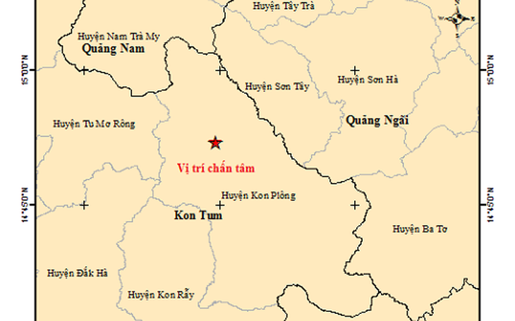 6 trận động đất vừa xảy ra ở Kon Tum 