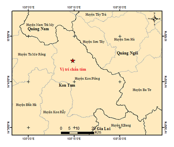 6 trận động đất vừa xảy ra ở Kon Tum - Ảnh 2. 6 trận động đất vừa xảy ra ở Kon Tum - Ảnh 2.