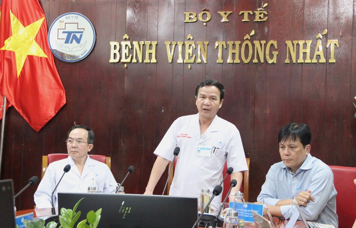 PGS.TS Lê Đình Thanh - Giám đốc Bệnh viện Thống Nhất chia sẻ về trường hợp chết não hiến tạng cứu 7 bệnh nhân. Ảnh: Xuân Dự