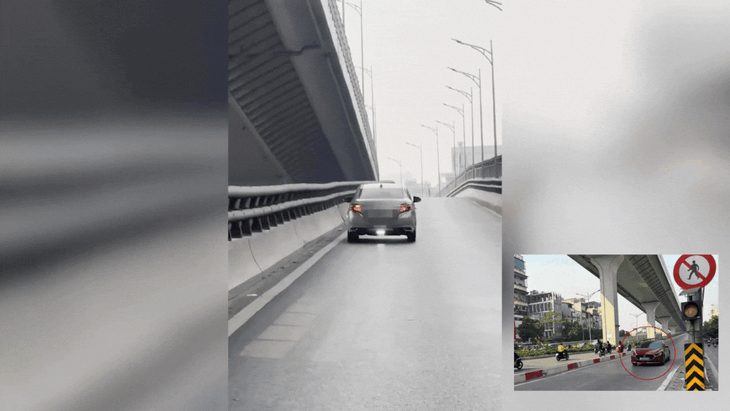 Liên tục ghi nhận ô tô đi ngược chiều, đi lùi trên đường vành đai 2 Hà Nội- Ảnh 2. Liên tục ghi nhận ô tô đi ngược chiều, đi lùi trên đường vành đai 2 Hà Nội- Ảnh 2.