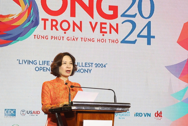 PGS.TS Nguyễn Thị Liên Hương - Thứ trưởng Bộ Y tế phát biểu tại Ngày hội Sống Trọn Vẹn 2024
