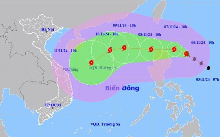 Bão số 7 giật cấp 14 sắp vào Biển Đông