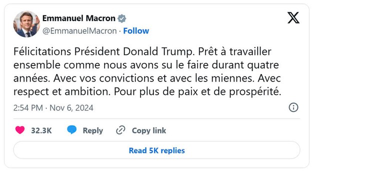 Lãnh đạo nhiều nước chúc mừng ông Trump trở lại Nhà Trắng- Ảnh 1.