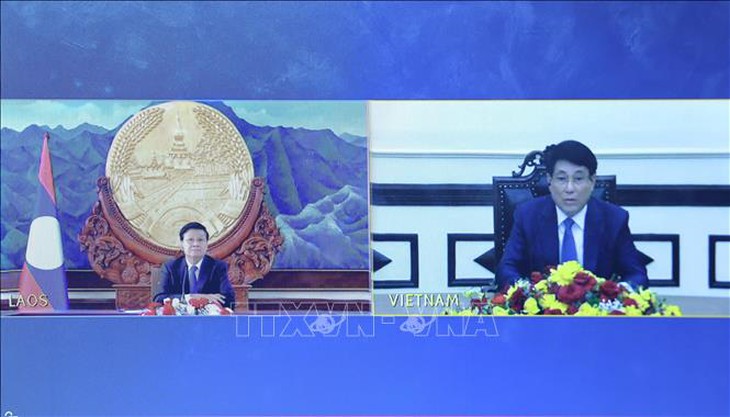 Chủ tịch nước Lương Cường hội đàm trực tuyến với Tổng Bí thư, Chủ tịch nước Lào- Ảnh 3. Chủ tịch nước Lương Cường hội đàm trực tuyến với Tổng Bí thư, Chủ tịch nước Lào- Ảnh 3.