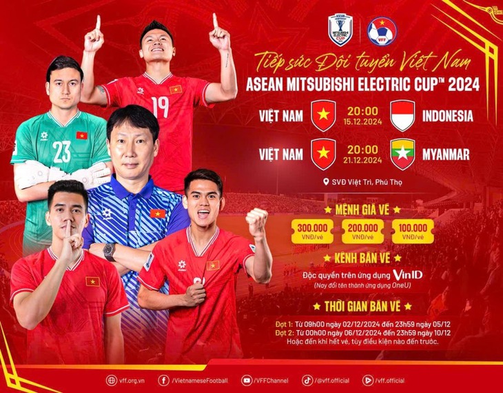 Mua vé xem trực tiếp đội tuyển Việt Nam tại vòng bảng AFF Cup 2024 thế nào?- Ảnh 1. Mua vé xem trực tiếp đội tuyển Việt Nam tại vòng bảng AFF Cup 2024 thế nào?- Ảnh 1.